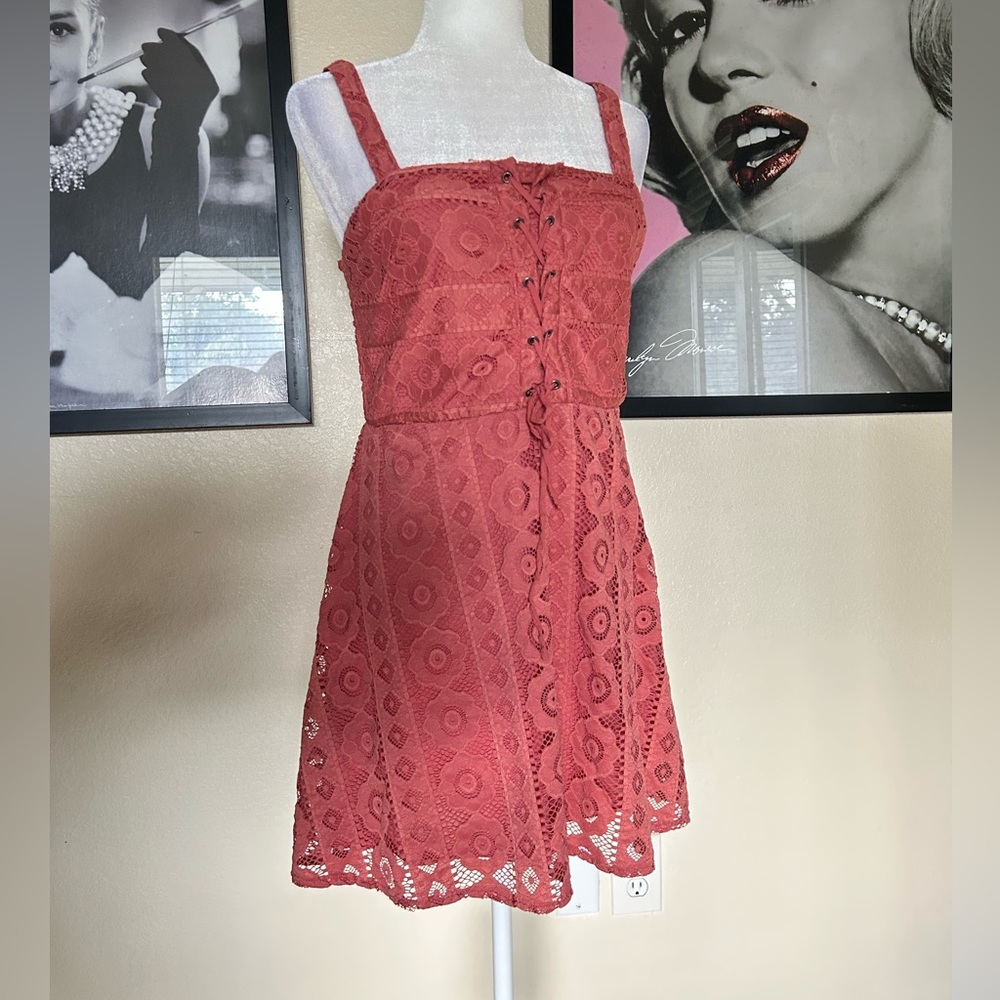 Pink lace dress